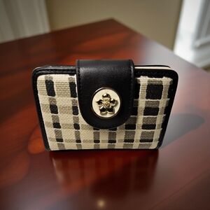 Prelovwd Spartina 449 Cream Linen Top Grain Leather Wallet